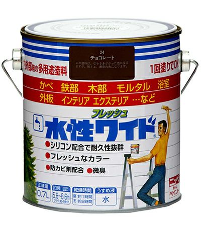 ニッペホームプロダクツ:水性フレッシュワイド ライトカーキー色 14L　ペンキ　塗装 多用途 屋内外対応 水性塗料水性フレッシュワイド 1.6L | ニッペホーム