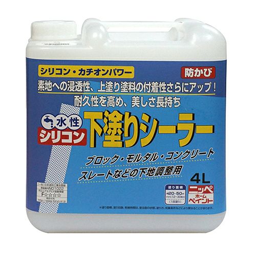 外壁　塗料&シーラー　未開封 屋内外対応 密着強化 水性塗料水性シリコン下塗りシーラー 4L 透明