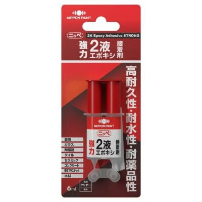 エポキシ強力接着剤 強力接着 高耐久 エポキシ2液エポキシ接着剤 6ml クリヤー | ニッペ